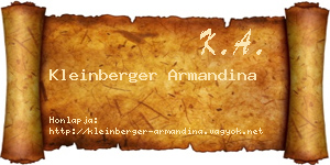 Kleinberger Armandina névjegykártya
